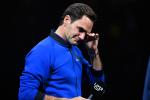 Roger Federer llorando por su retiro