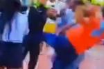 [Video] Con una “patada voladora” atacaron a una mujer policía en Guatapé, Antioquia