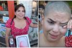 Mujer se rapó la cabeza para ganarse un iPhone 15, pero terminó llorando y sin celular